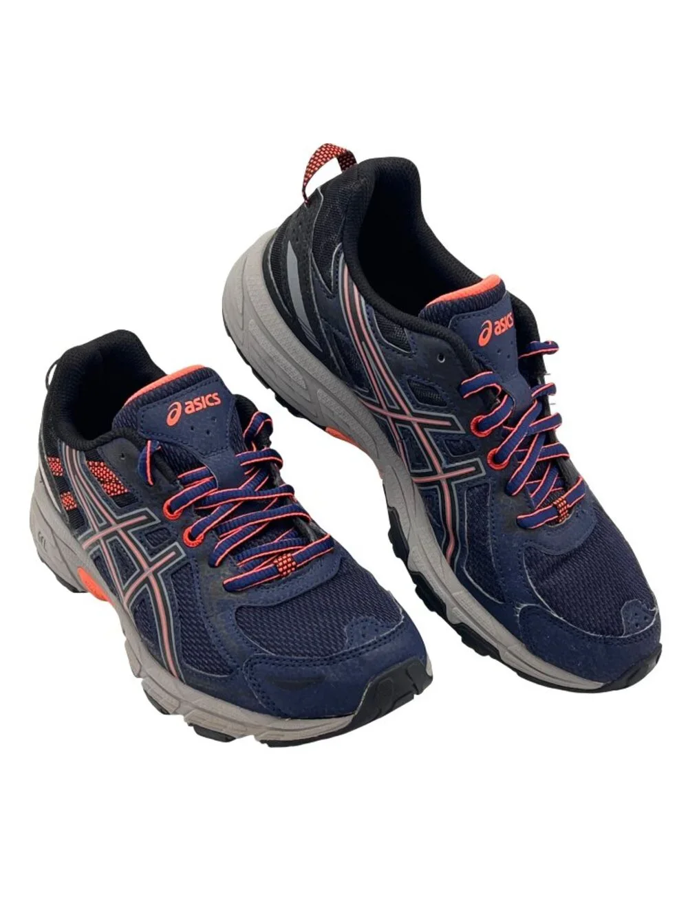 Asics Gel Venture 6 Shoes Womens Size 7 Navy Coral Running Jogging Traction Sole - Picture 1 of 15